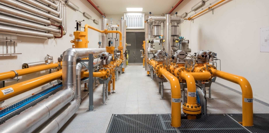 Gasleitungen in einem Innenraum